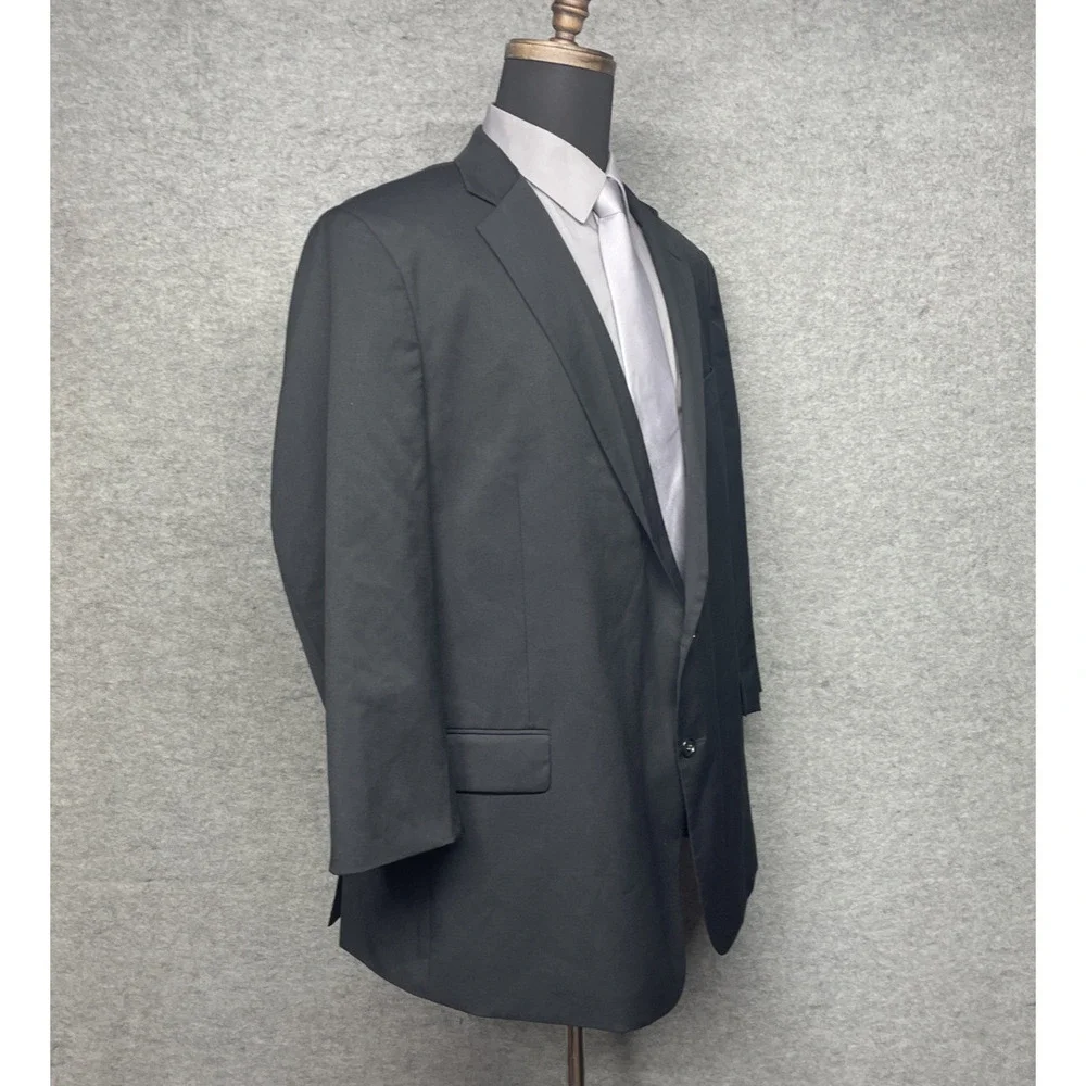 Stafford Men's Sport Coat Blazer Two Button Black Coolmax All Season Classic 52R